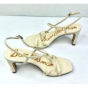 Sam Edelman Women's Emmie Strappy Dress Heels 5.5M Modern Ivory Leather NWT